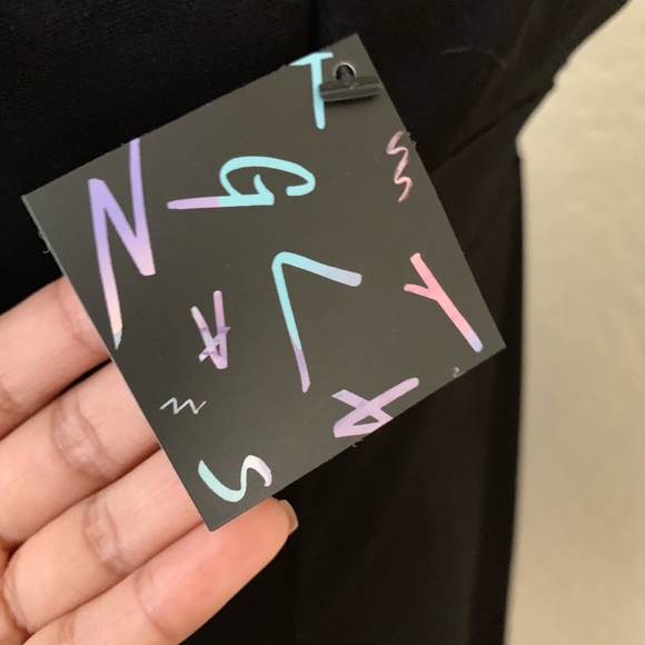 NWT Nasty Gal Black Skater Dress w/ Scallop Front - Picture 5 of 5